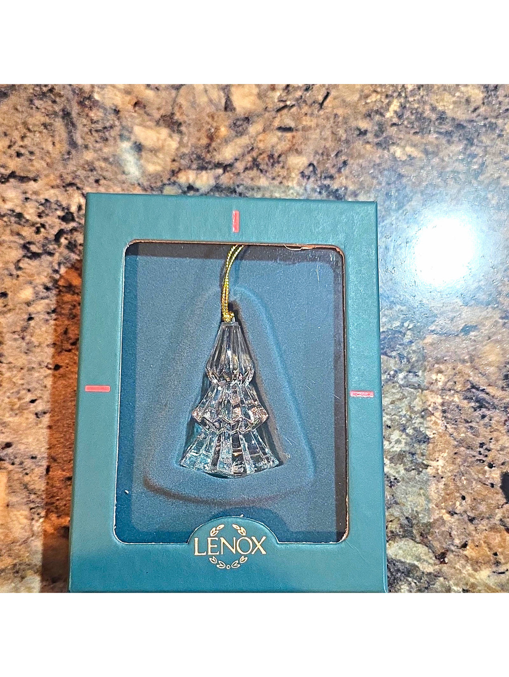 Lenox Clear Crystal Tree Ornament, Faceted Christmas Hanging Decoration